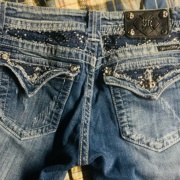 Miss Me Blue Boot Cut Jeans with Silver Accents - Picture 7 of 7